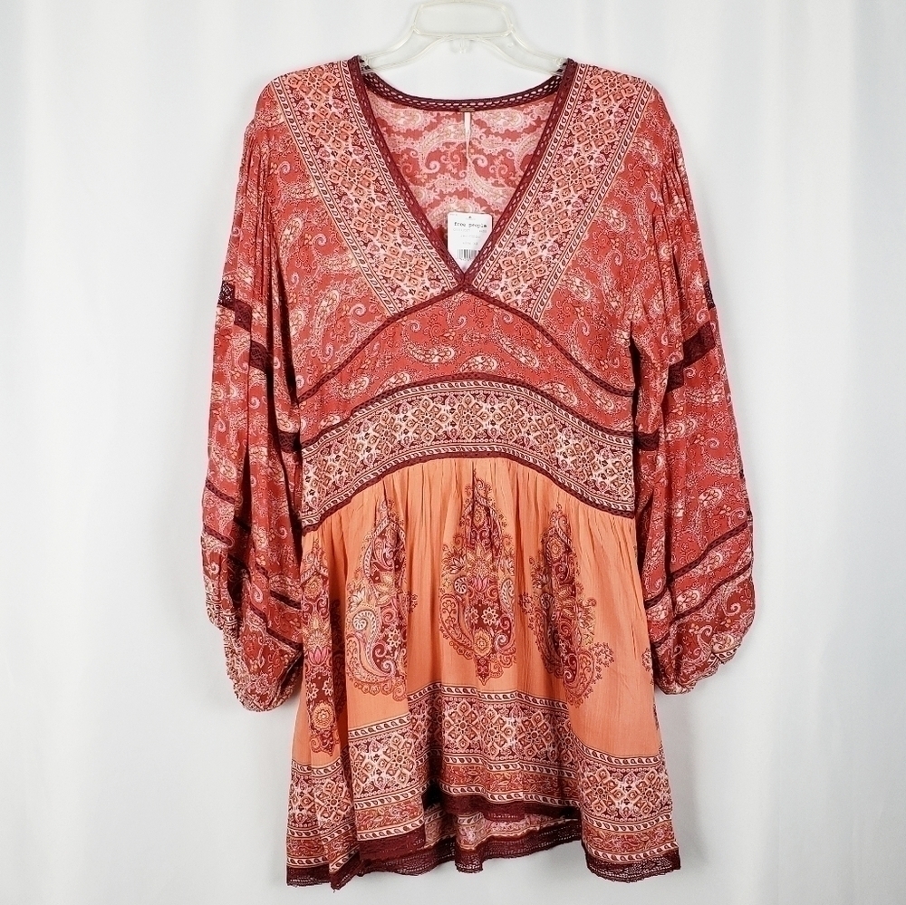 FREE PEOPLE Luna Scarf Print Tunic Blouse